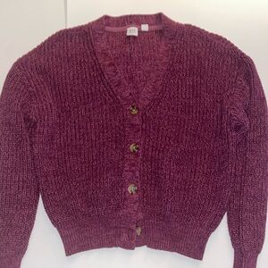 Gap kids V neck sweater, girl XXL, burgundy excellent condition